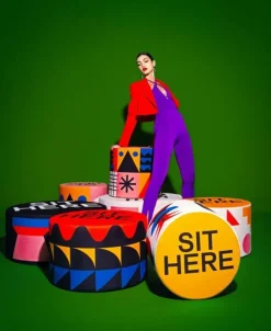 Pouf Oggian Sit Here - Qeeboo