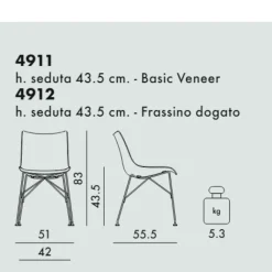 Sedia P/Wood - Kartell
