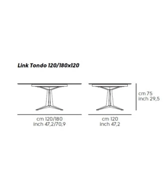 Tavolo Rotondo Allungabile Link - Midj